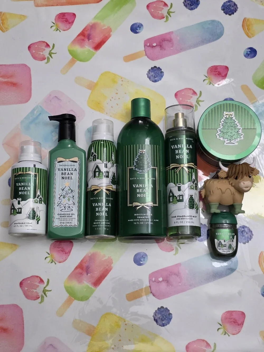 Bath & Body Works Vanilla Bean Noel Green 8 Piece Holiday Gift Set New RARE